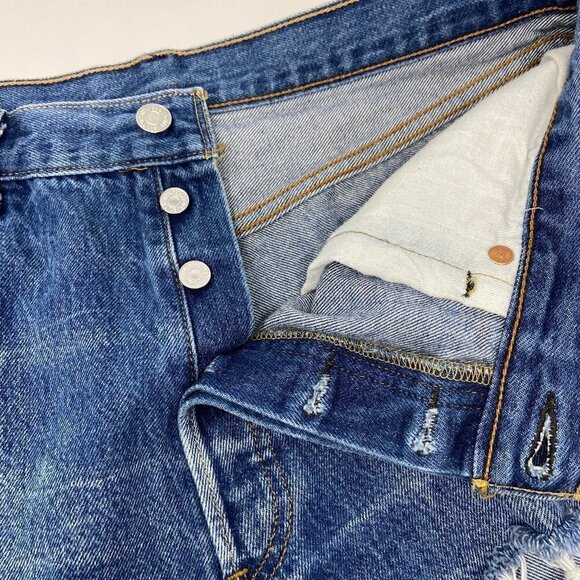 LEVIS | Distressed Denim Cut-Off Shorts - Picture 5 of 10